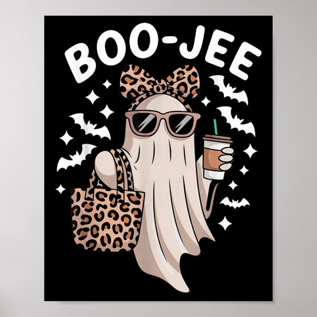 Ghost Coffee Boo-jee Halloween Boujee Ghost  Poster (Front)