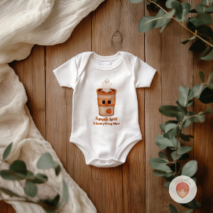 Ghost Coffee Cup Infant Outfit, Baby Fall Bodysuit