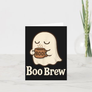 Ghost Coffee Cute Funny Halloween Drink Caffeine B Card