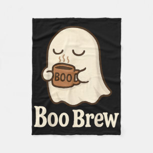 Ghost Coffee Cute Funny Halloween Drink Caffeine B Fleece Blanket