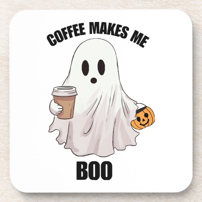 Ghost Coffee Halloween Funny  Coaster (Front)