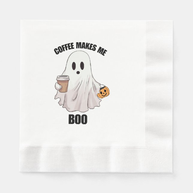 Ghost Coffee Halloween Funny  Napkin (Front)