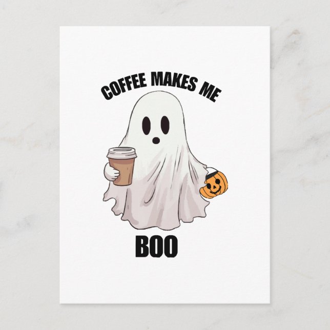 Ghost Coffee Halloween Funny  Postcard (Front)