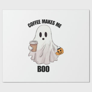 Ghost Coffee Halloween Funny Wrapping Paper