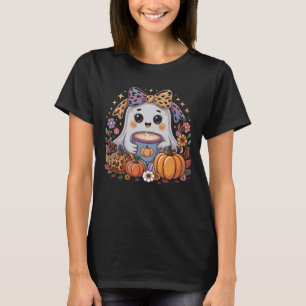 Ghost Coquette Leopard Pumpkin Spice Autumn Fall H T-Shirt