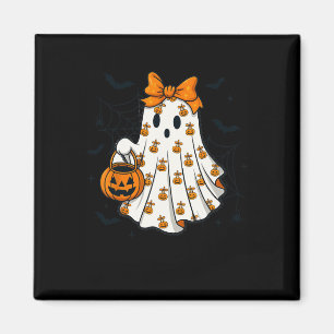 Ghost Coquette Spooky Halloween Pumpkin Treat Or T Magnet