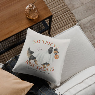 Ghost Costume Dog Dachshund Spooky Season Cushion