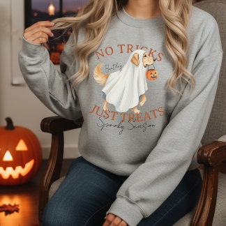 Ghost Costume Dog Golden Retriever Spooky Season Sweatshirt