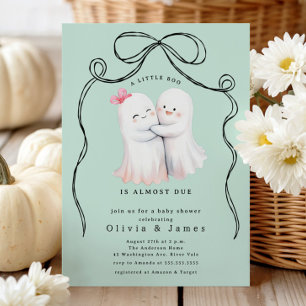 Ghost Couple Baby Shower Invitation