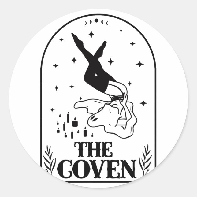 Ghost Coven Bride Squad Gothic Wedding Bachelorett Classic Round Sticker (Front)