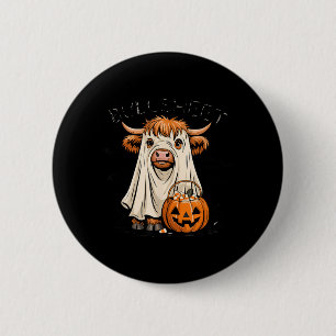 Ghost Cow Funny Halloween Spooky Moo Animal 6 Cm Round Badge