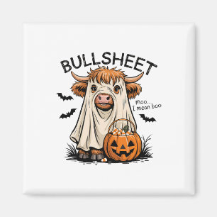 Ghost Cow Funny Halloween Spooky Moo Animal Costum Magnet