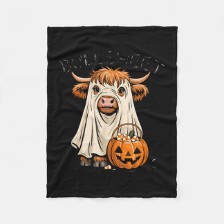 Ghost Cow Funny Halloween Spooky Moo Animal Fleece Blanket
