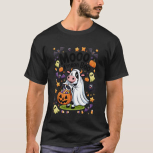 Ghost Cow Moo I Mean Boo Halloween Spooky Heifer H T-Shirt