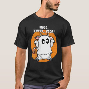 Ghost Cow Moo I Mean Boo Pumpkin T-Shirt