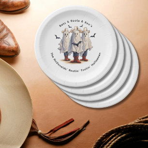 Ghost Cowboy Western Theme Spooky Halloween Party Paper Plate