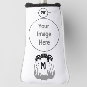 Ghost Crab Silhouette Casting a Shadow Monogram Golf Head Cover