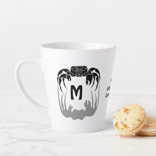Ghost Crab Silhouette Casting a Shadow Monogram Latte Mug