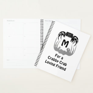 Ghost Crab Silhouette Casting a Shadow Monogram Planner