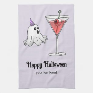 Ghost & Creepy Party Cocktail Tea Towel