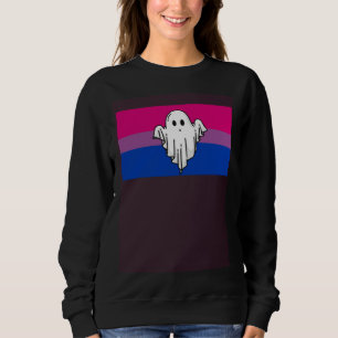 Ghost Cute Halloween Bisexual Pride Flag Spooky Sc Sweatshirt