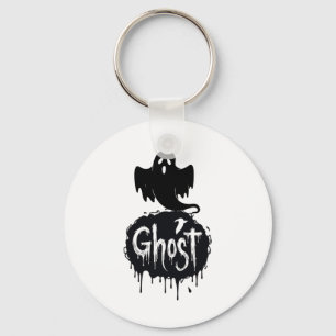 Ghost – Dark Horror Dripping Text Art Key Ring
