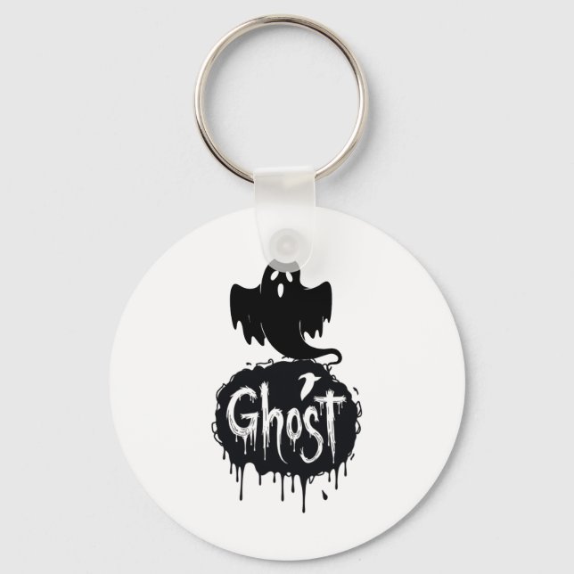 Ghost – Dark Horror Dripping Text Art Key Ring (Front)