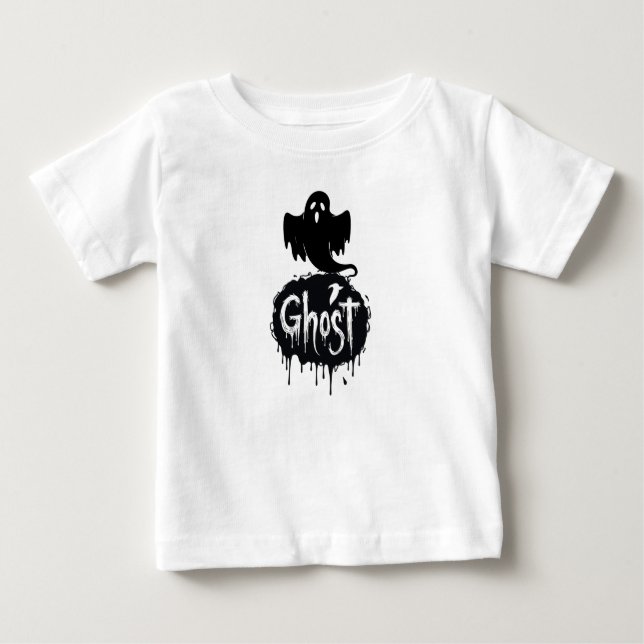 Ghost – Dark Horror Dripping Text Art T-Shirt (Front)