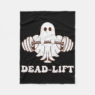 Ghost Dead Lift Groovy Fitness Spooky Funny Hallow Fleece Blanket