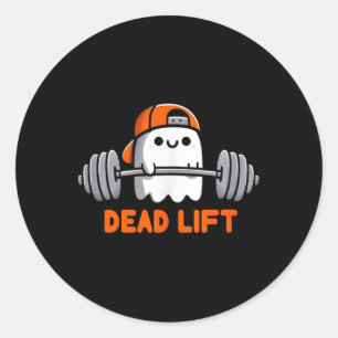 Ghost Dead Lift Halloween Gym Funny Gymer Weightli Classic Round Sticker