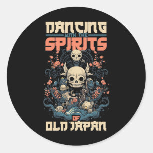 Ghost Demon Dancing With Spirit Of Old Japan Yokai Classic Round Sticker