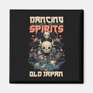 Ghost Demon Dancing With Spirit Of Old Japan Yokai Magnet