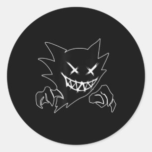 Ghost Demon Sketchy Blackwork Tattoo Flash Classic Round Sticker
