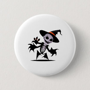 Ghost Devil In Halloween Sticker 6 Cm Round Badge