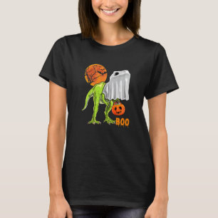 Ghost Dinosaur rex  Boo Halloween Pumpkin Boys Kid T-Shirt