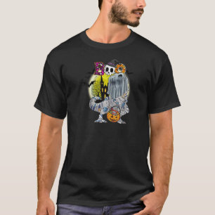 Ghost Dinosaur T rex Funny Boo Halloween Boys Men T-Shirt