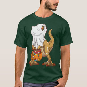 Ghost Dinosaur T Rex Funny Boo Halloween Boys Men T-Shirt