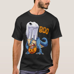 Ghost Dinosaur T Rex Funny Boo Halloween Boys Men T-Shirt