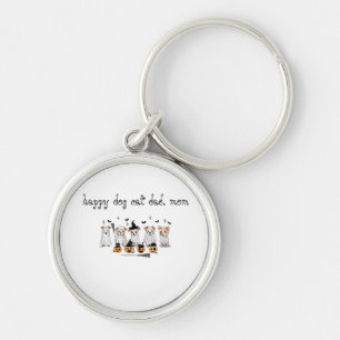 Ghost Dog Black Cat Pumpkin Halloween keychain