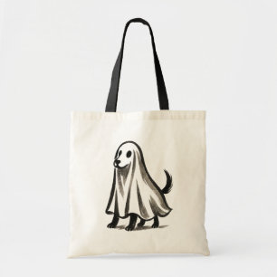 Ghost Dog in Costume – Halloween Ink Style on Tote Bag