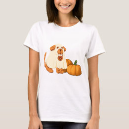 Ghost doggy with pumpkins T-Shirt