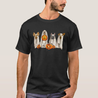 Ghost Dogs Spooky Season Dog Dressed As Ghost Hall T-Shirt