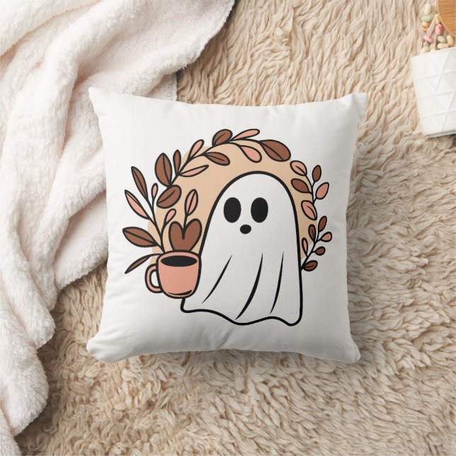 Ghost drinking coffee cushion (Blanket)