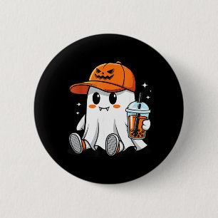Ghost Drinking Coffee Funny Halloween Costume 6 Cm Round Badge