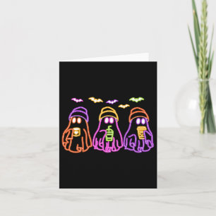 Ghost Drinking Coffee Funny Halloween Costume Coff Card