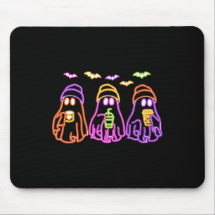 Ghost Drinking Coffee Funny Halloween Costume Coff Mouse Pad