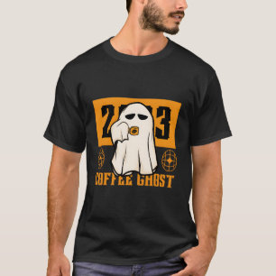 Ghost Drinking Coffee Funny Halloween Costume Coff T-Shirt