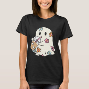 Ghost Drinking Coffee Funny Halloween Costume Coff T-Shirt