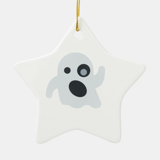 ghost emoji ceramic tree decoration (Front)