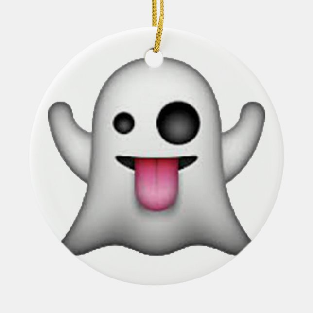 Ghost - Emoji Ceramic Tree Decoration (Front)